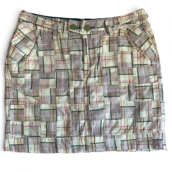 Horny Toad NWT‎ Plaid Patchwork Short Skirt Organic Cotton Size 8 - Picture 2 of 9